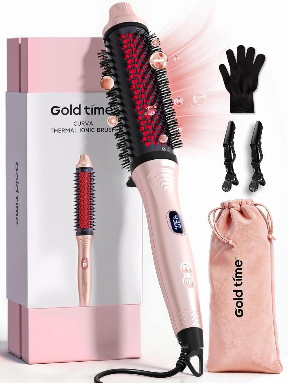 Infrared Thermal Brush - 1.7" Barrel, 6 Heat Settings, Negative Ion Hair Styler